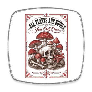 All Plants Are Edible Organic Gardening - Square fridge magnet - white - Front