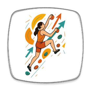 Maillot dynamique de bloc - Escalade féminine - Magnet carré - blanc - Devant