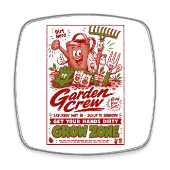 Urban Gardening Garden Crew Grow Your Own - Square fridge magnet - white - Front