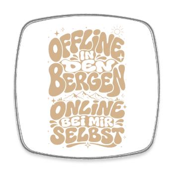 Mountains Star Saying Hiking Aesthetic - Square fridge magnet - white - Front