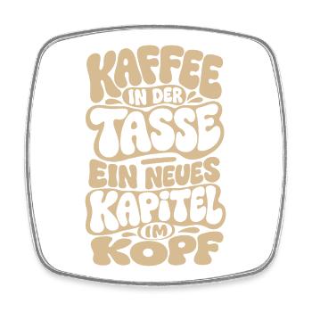 Kaffee und Bücher Spruch Bookish Leseratte - Viereckiger Kühlschrankmagnet - Weiß - Vorne