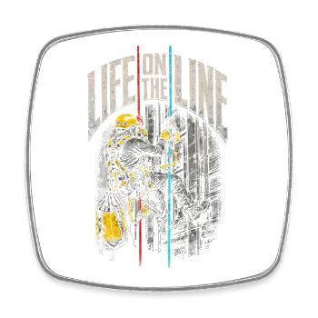 Industrial Climber Height Worker Life On The Line - Square fridge magnet - white - Front
