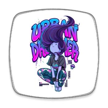 Urban Dreamer Lofi Anime Girl Graffiti Streetwear - Square fridge magnet - white - Front