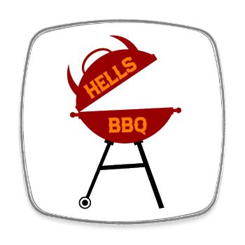 Talons : design de barbecue style rétro - Magnet carré - blanc - Devant