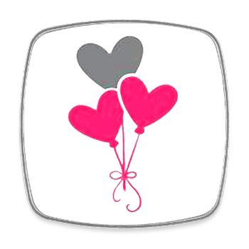 Heart Balloons Love - Square fridge magnet - white - Front