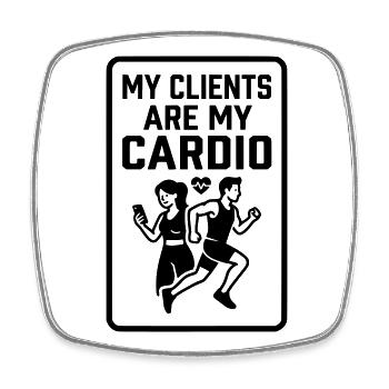 Client Cardio Fitness Coach - Square fridge magnet - white - Front