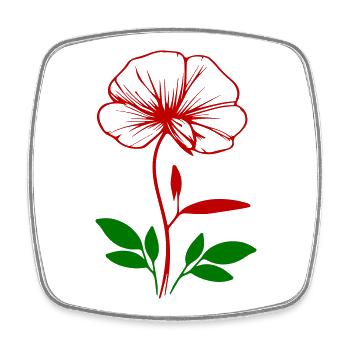 Pansy - Square fridge magnet - white - Front