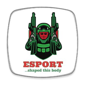 Logo Esport Warrior Imprimé - Magnet carré - blanc - Devant