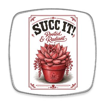 Jardinage urbain Succulentes enracinées Radiant - Magnet carré - blanc - Devant