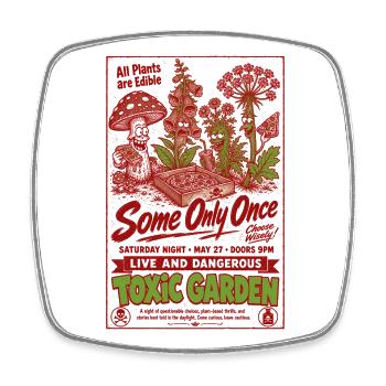 Jardinage urbain toxique : toutes les plantes sont comestibles - Magnet carré - blanc - Devant