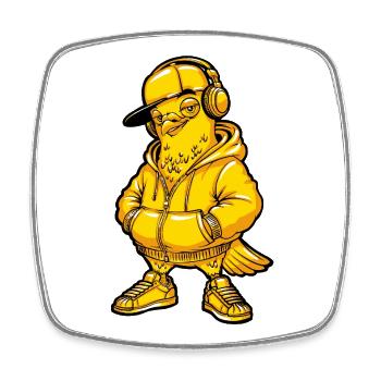 Taube Music Hip Hop - Square fridge magnet - white - Front