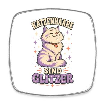 Katzenhaare sind Glitzer – Katzen Spruch - Viereckiger Kühlschrankmagnet - Weiß - Vorne