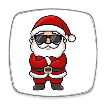 Sonnenbrillen-Weihnachtsmann-Ikone - Viereckiger Kühlschrankmagnet - Weiß - Vorne