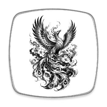 Houou du phénix japonais dans le style Irezumi - Magnet carré - blanc - Devant