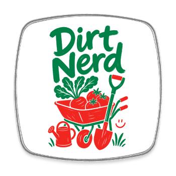 Plantes de jardinage biologique Dirt Nerd - Magnet carré - blanc - Devant