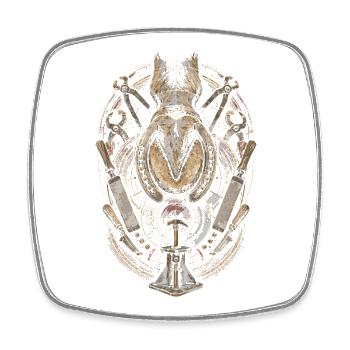 Maréchal-ferrant - Magnet carré - blanc - Devant