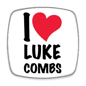I love Luke Combs - Square fridge magnet - white - Front