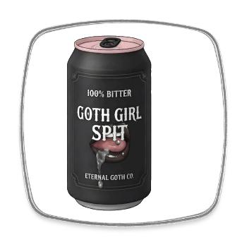 Goth Girl Spit – Bitter Humor - Square fridge magnet - white - Front