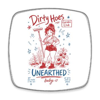 Le club de jardinage Dirty Hoes a déterré le jardinage biologique - Magnet carré - blanc - Devant