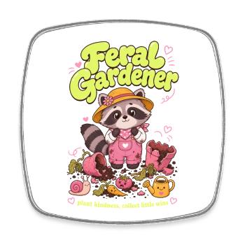 Feral Gardener Organic Gardening Plants - Square fridge magnet - white - Front