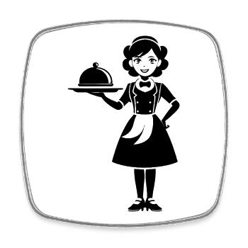 Waitress - Square fridge magnet - white - Front
