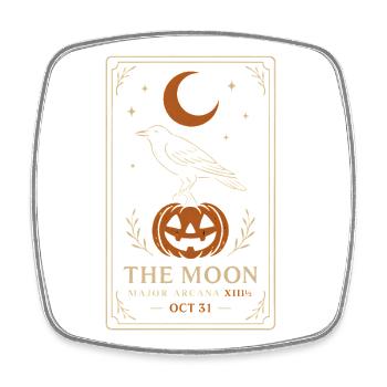 Spooky Halloween Raven - Square fridge magnet - white - Front