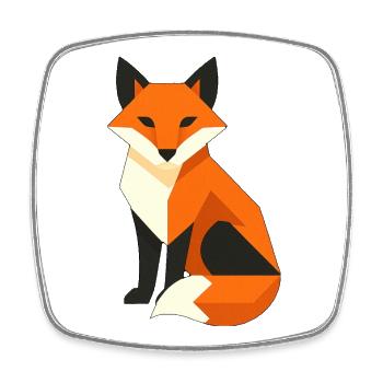 Geometric Fox – Dark Fox Design - Square fridge magnet - white - Front