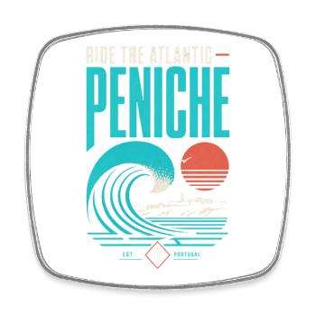 Peniche Surfing - Magnet carré - blanc - Devant