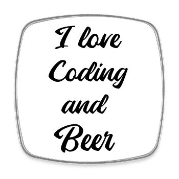Nerd Coding Bier Shirt - Viereckiger Kühlschrankmagnet - Weiß - Vorne