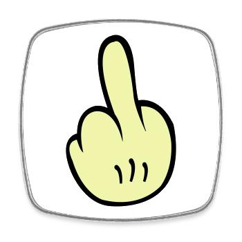 Mittelfinger Comic - Viereckiger Kühlschrankmagnet - Weiß - Vorne