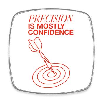 Darts – Precision Is Mostly Confidence - Viereckiger Kühlschrankmagnet - Weiß - Vorne