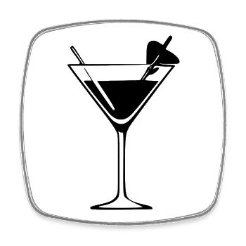 Cocktail Cocktailglas Cocktailbar Geschenk - Viereckiger Kühlschrankmagnet - Weiß - Vorne