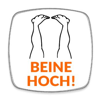 Motivation Beine Hoch - Viereckiger Kühlschrankmagnet - Weiß - Vorne