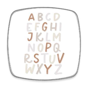 Alphabet Letters - Viereckiger Kühlschrankmagnet - Weiß - Vorne