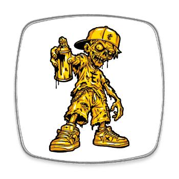 Zombie Graffiti Halloween - Viereckiger Kühlschrankmagnet - Weiß - Vorne