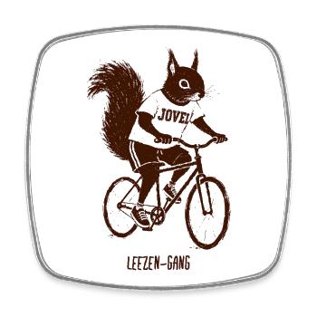 Leezen-Gang Eichhörnchen Jovel - Viereckiger Kühlschrankmagnet - Weiß - Vorne
