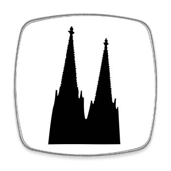 Der Kölner Dom in Köln - Viereckiger Kühlschrankmagnet - Weiß - Vorne