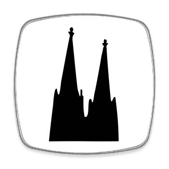 Der Kölner Dom zu Köln - Viereckiger Kühlschrankmagnet - Weiß - Vorne