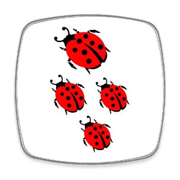 ladybug marienkaefer - Square fridge magnet - white - Front