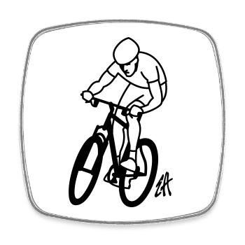 MTB - Square fridge magnet - white - Front