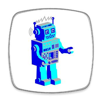 robotnik dance - old school robots - Viereckiger Kühlschrankmagnet - Weiß - Vorne