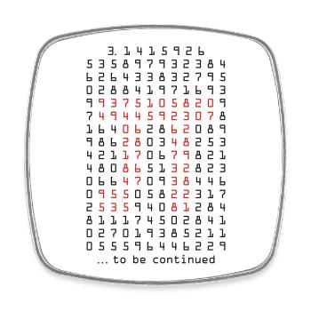 pi - 3,14159265 - nerd - mathematik - Square fridge magnet - white - Front