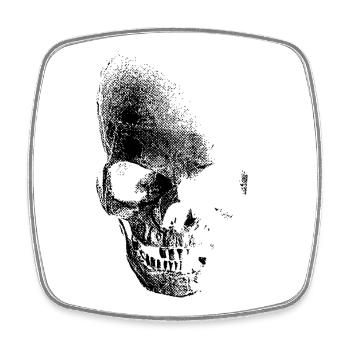 skull totenkopf pirat - Viereckiger Kühlschrankmagnet - Weiß - Vorne