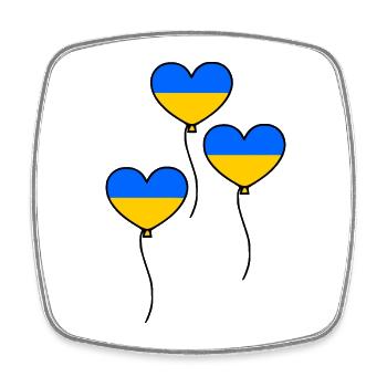 Ukraine - Square fridge magnet - white - Front