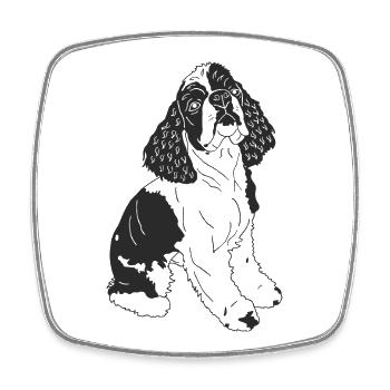 Cocker Spaniel - Viereckiger Kühlschrankmagnet - Weiß - Vorne