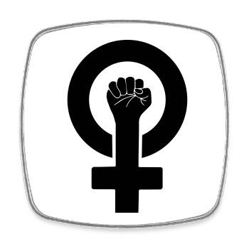 Women's Power Female Symbol | Color changeable - Square fridge magnet - white - Front