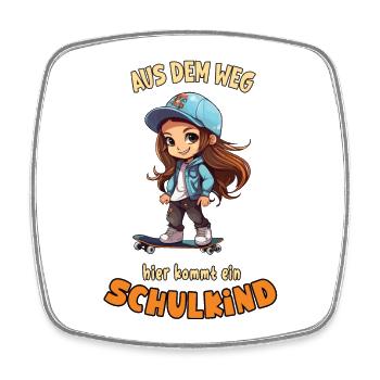 Aus dem Weg, hier kommt ein Schulkind | Schulstart - Viereckiger Kühlschrankmagnet - Weiß - Vorne