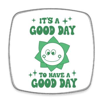 Good Day Smile Grafik - Viereckiger Kühlschrankmagnet - Weiß - Vorne