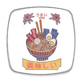 Ramen Love Graphique - Magnet carré - blanc - Devant