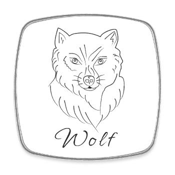 Wolf - Square fridge magnet - white - Front